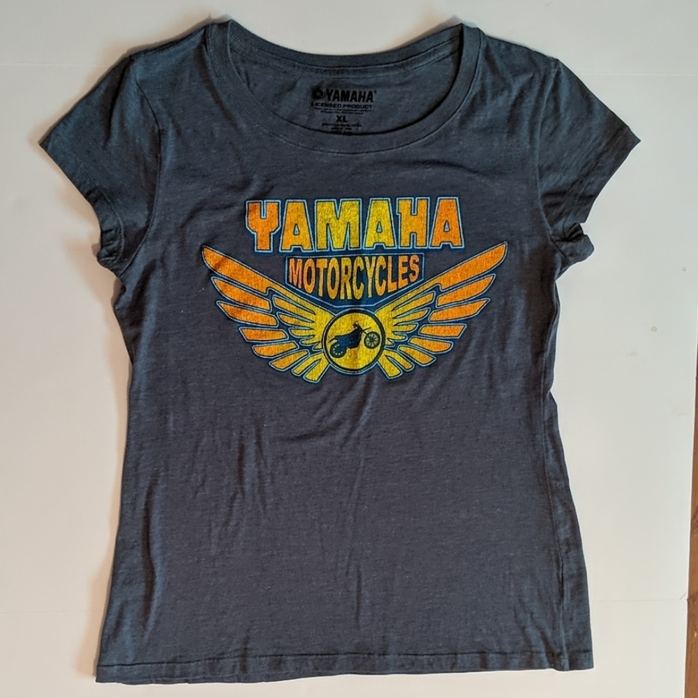 Yamaha Motorcycles T-Shirt XL Gray/Yellow/Orange